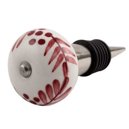 Light Brown Leaf Ceramic Wine Stopper (Pack Of One Piece)